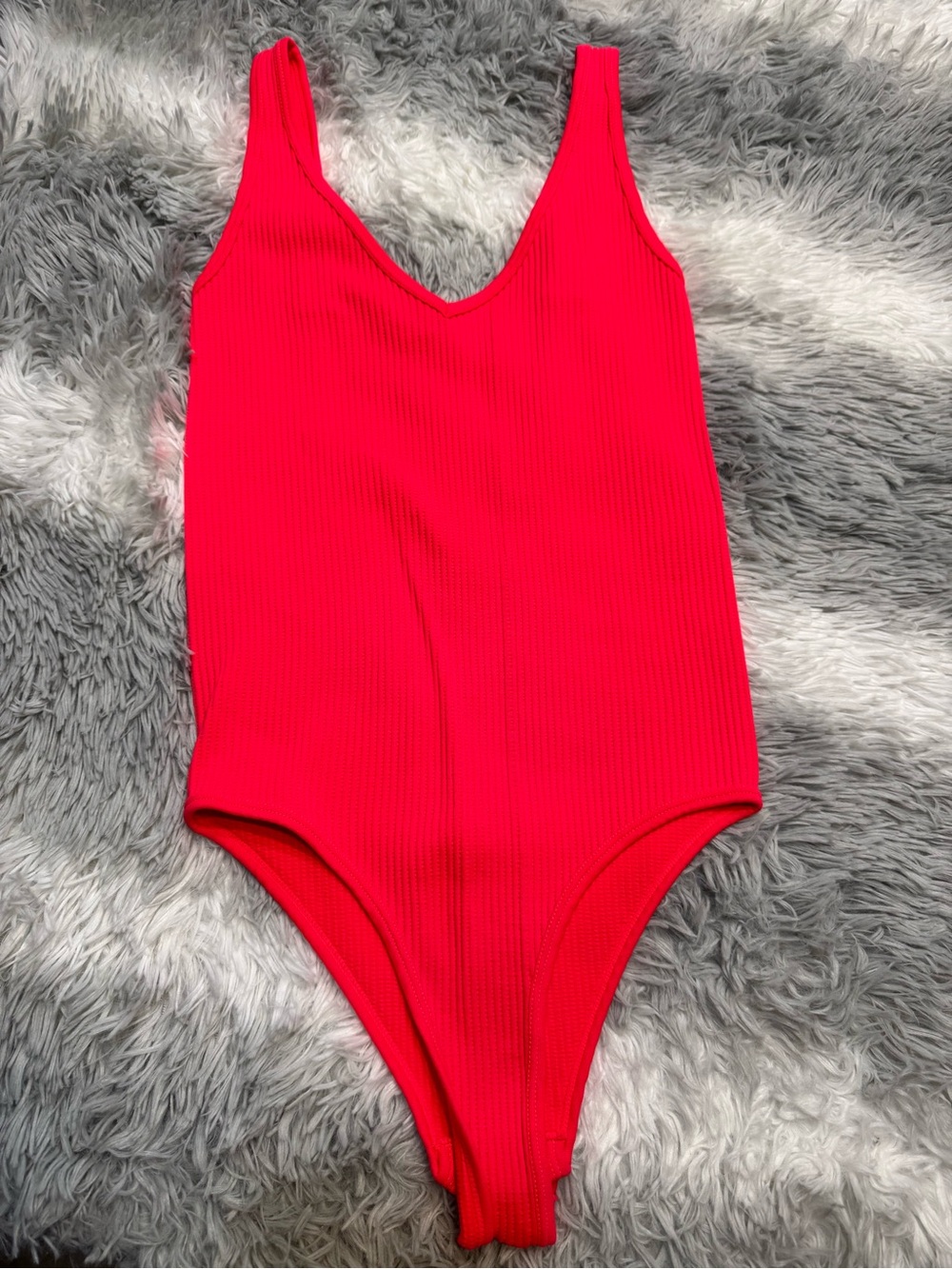 Aura Hot Pink Ribbed Bodysuit